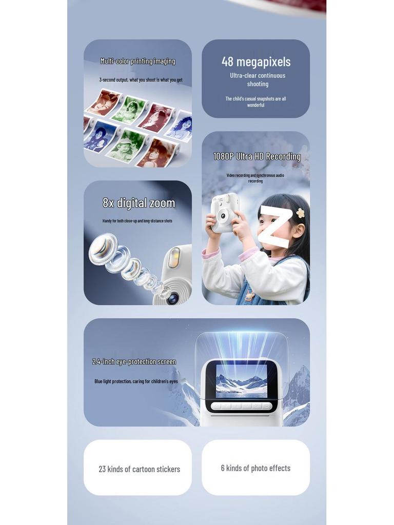 2025 Student Portable Instant Digital Camera with Video & Photo Printing