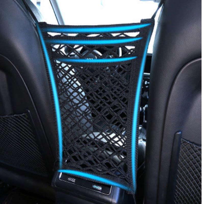 Filet de rangement universel double couche pour sièges de voiture, Filet de rangement suspendu isolant monté sur véhicule