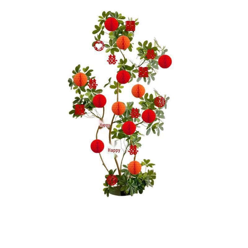 Rustic Tree Lantern Pendants: Outdoor Greenery Decor & Wedding Ornaments Collection