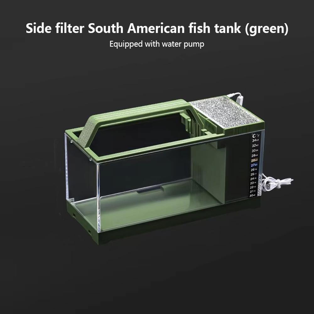 Heating Pad Integrated Fish Tank Built-In Light Desktop Fish Tank Office Decor