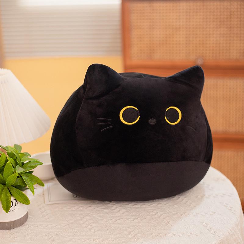 Adorable Soft Black Cat Plush Pillow - Perfect Gift for Girls 40cm