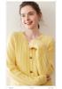 Autumn Winter Cashmere Women's Round Neck Cardigan - Long Sleeve, Loose Fit, Slimming, Cable Knit, Versatile, Skin-Friendly Sweater