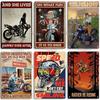 Artisian Riding Metal Plate Motorcycle Tin Sign Motorbike Decorative Poster Wall Decor Garage Bar Pub Club Hotel Cafe Kitchen