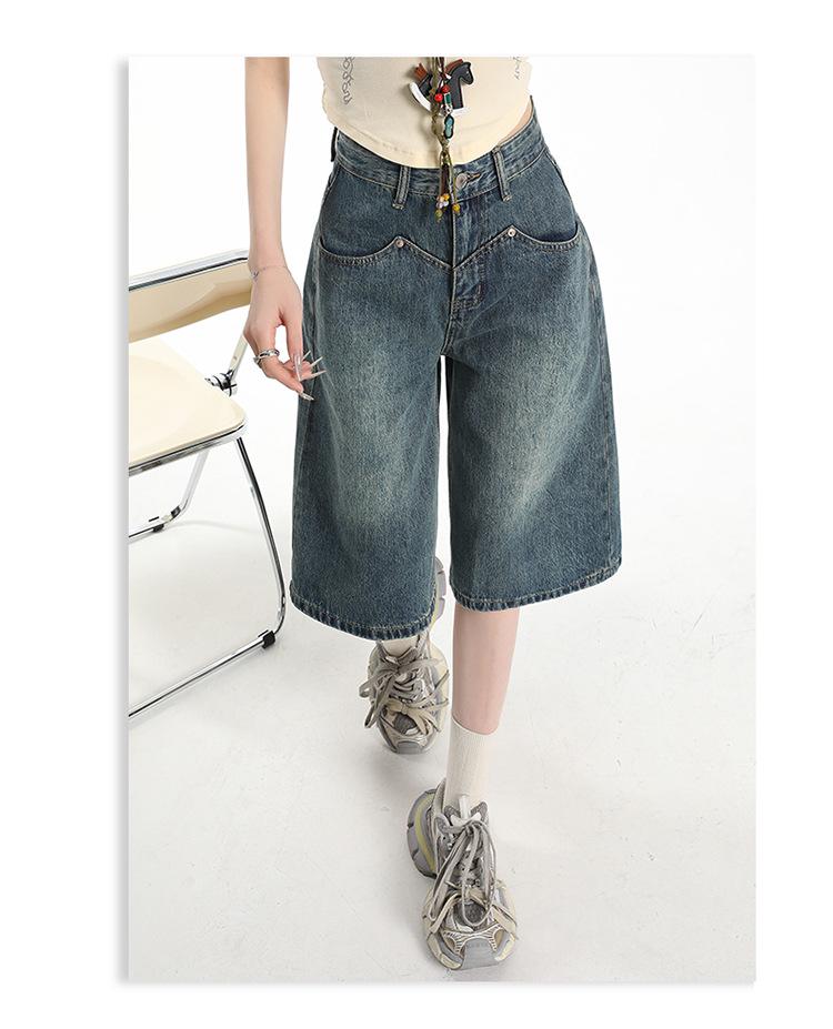 Women's High-Waist Loose Wide-Leg Cropped Jeans - Summer 2025 Slimming Straight Fit