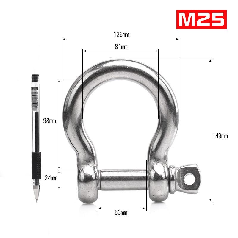 304 Stainless Steel Bow Shackle - Tow Hook, Marine Rope Ring, Chain Lifting Rigging Connector
