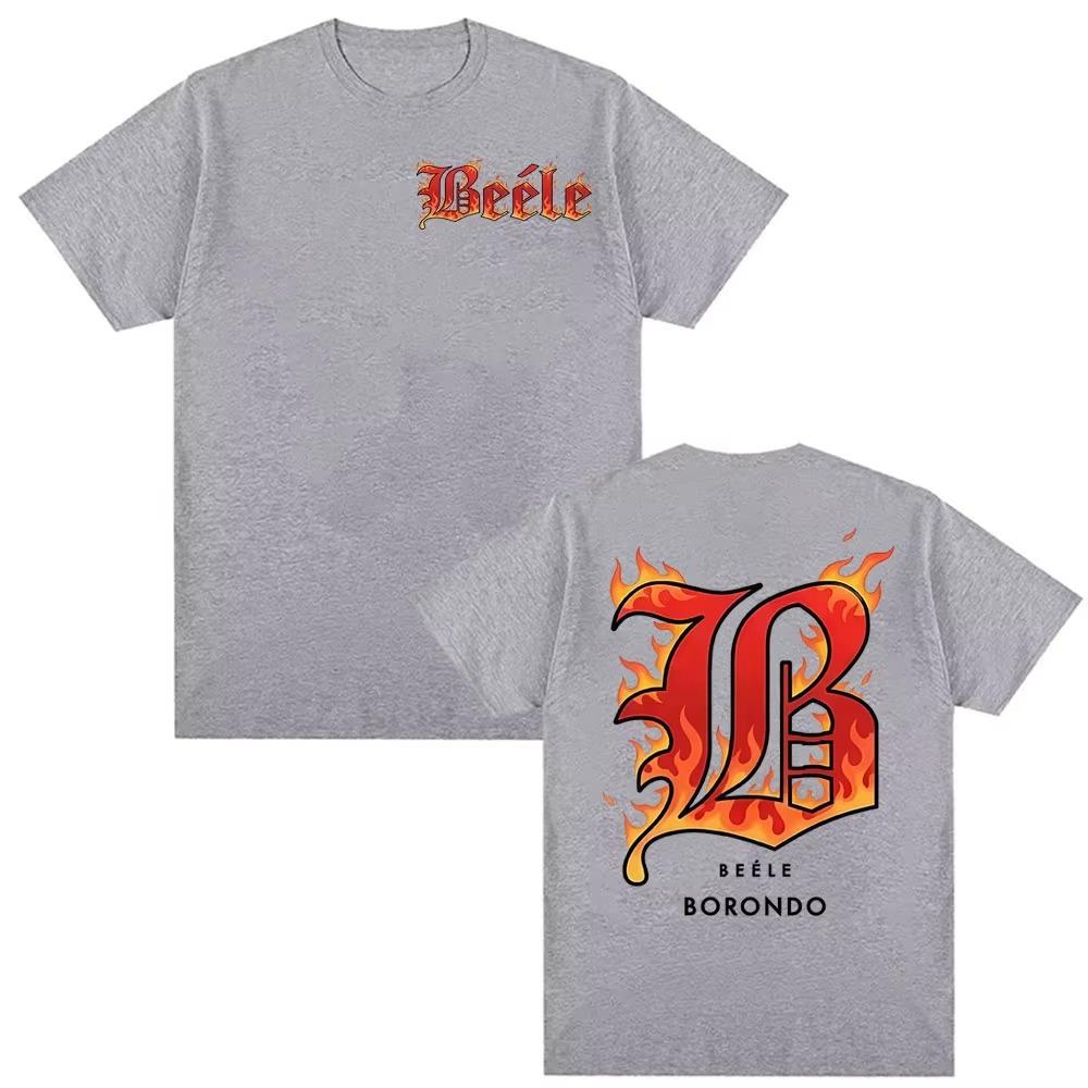 Rapper Beele Borondo Logo Graphic Tshirt for Men and Women Retro Fashion 2026 Spring summer new Print Pure Cotton Tshirt