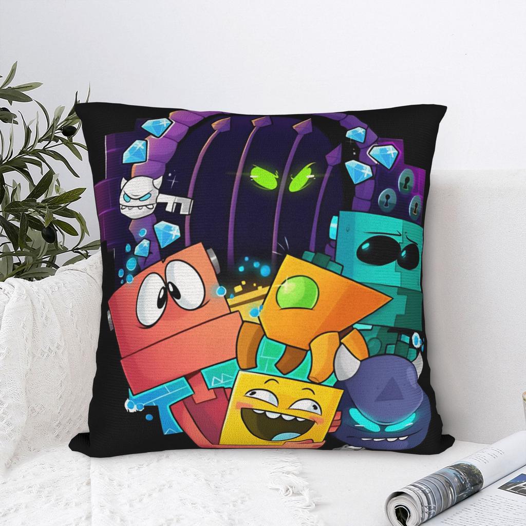 Geometry Dash Gaming Game Pillow Case Soft Pillow Cover For Living Room Sofa Vintage Cushion Cover
