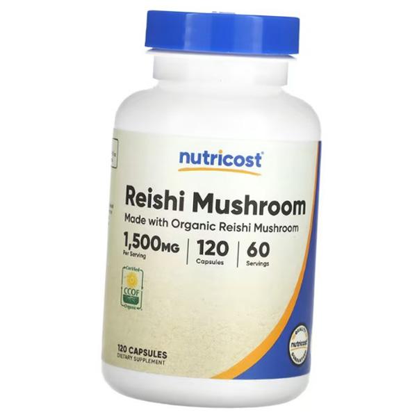 Грибы рейши, Reishi Mushroom 1500, Nutricost  120капс (71647091)