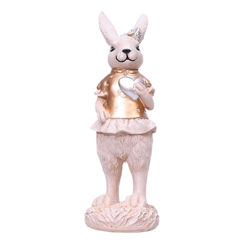 Friendly Easters Rabbit Resins Ornaments for Holiday Decoration and Indoor Display