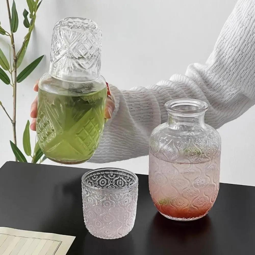 Transparente Glaswasserflasche Ästhetischer Kaltkrug Mehrzweck-Wasserkocher Saft