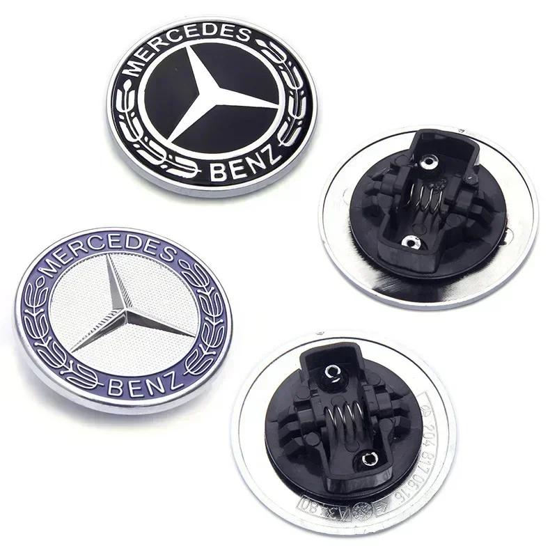 2025 Für Mercedes-Benz 1 Stück Auto Metall Flaches Haubenemblem Frontemblem Logo Aufkleber Für Mercedes Benz W212 W213 W205 W177 W247 W176