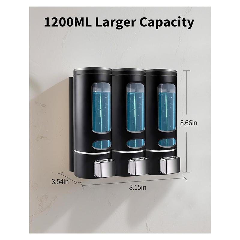 B97A-Shower Dispenser Shampoo And Conditioner Dispenser Shower Shampoo Dispenser 3 Chamber