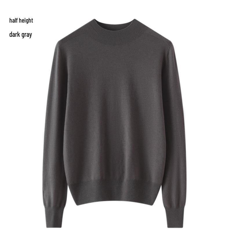 Women's 100% Pure Wool Seamless Knit Sweater, Machine Washable, Round Neck Spring Top