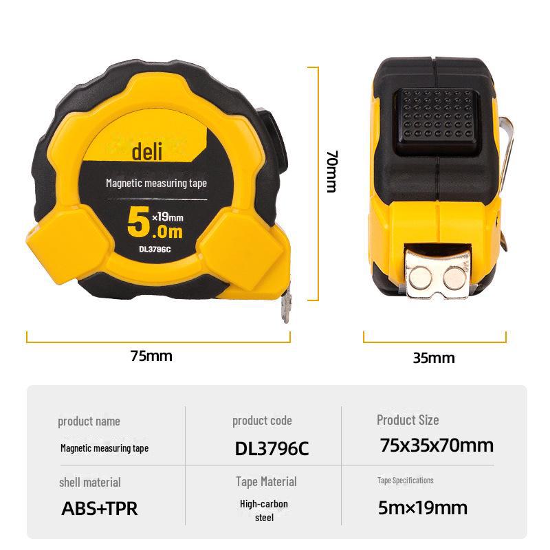 

Магнитный пояс для инструментов Deli - Высокая точность, нержавеющая сталь, доступен в 3 м, 5 м, 7,5 м и 10 м.