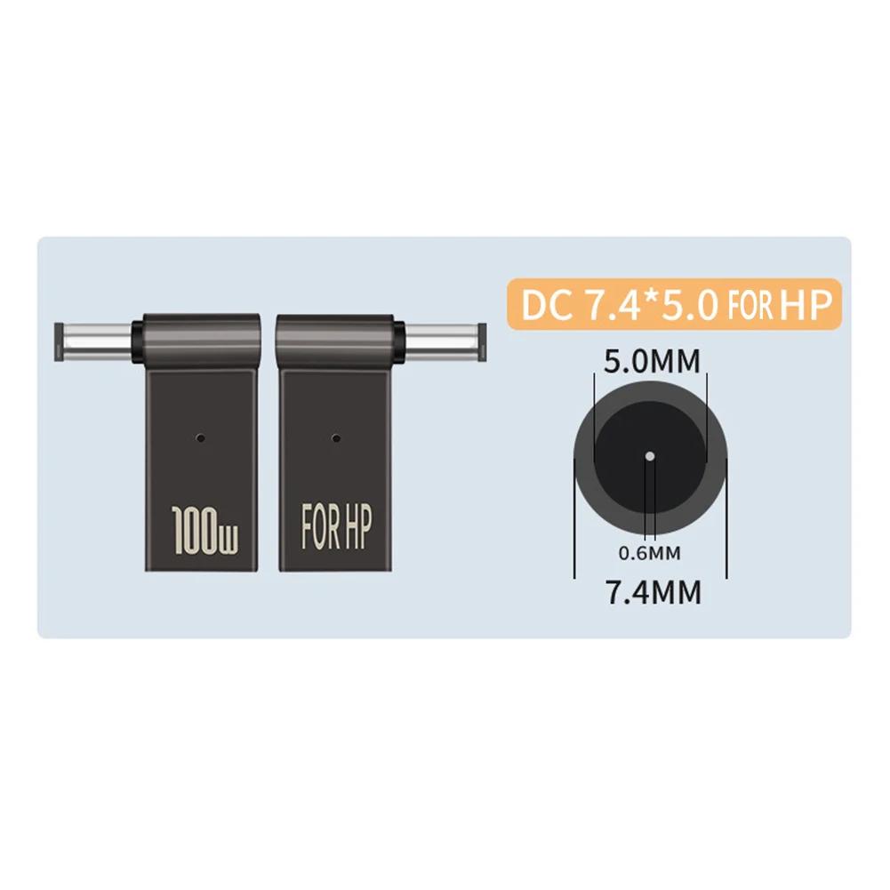 PD 100W Laptop Power Charger Supply Adapter USB Type-C Female To DC Male Jack Plug Converter for ASUS 19V 20V HP 19.5V Dell