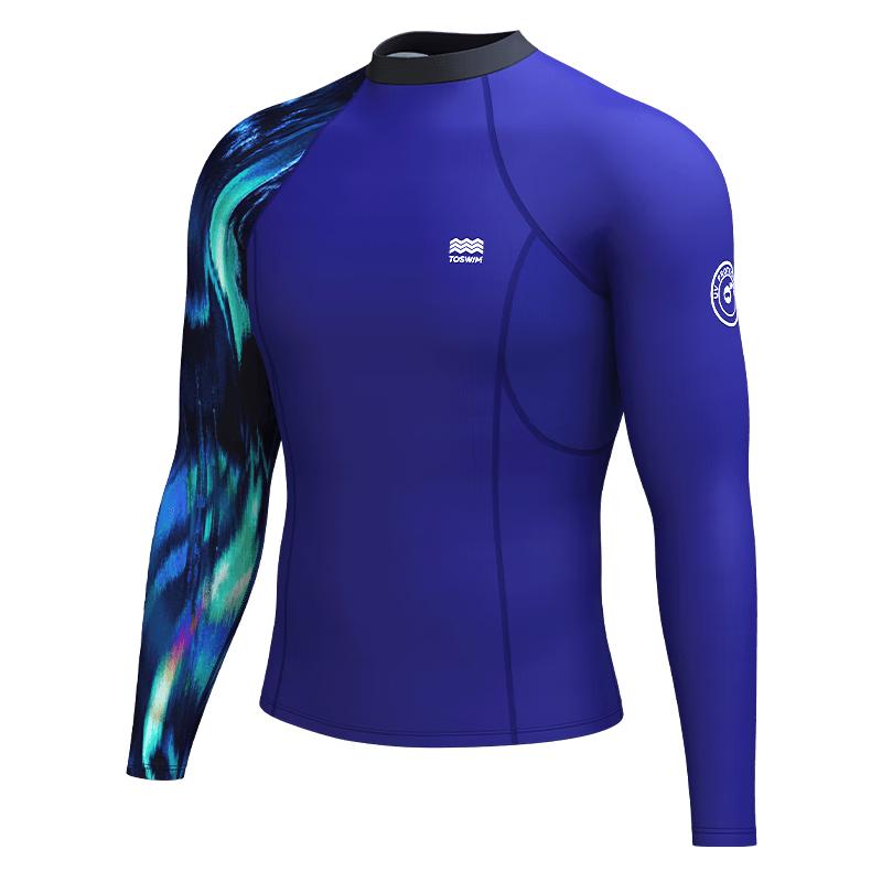 TOSWIM Men s Long Sleeve Rash Guard Swim Top L