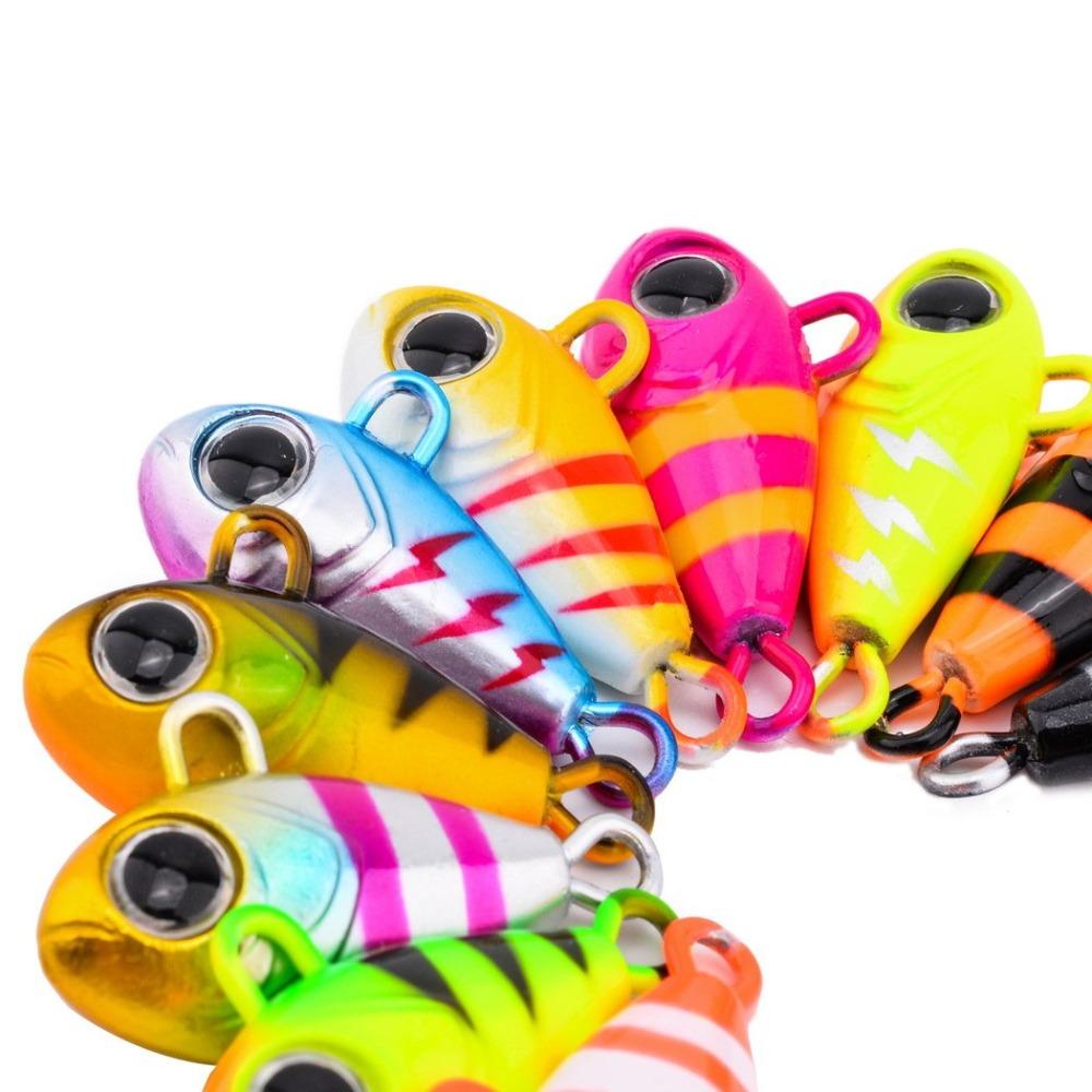 2pcs 5.5cm 10g VIB Lure Spoon Wobbles Vibration Spoon Fishing Lure Metal Fishing Bait  Ice Fishing