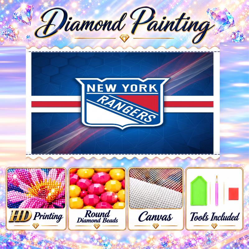 New York Rangers Diamond Painting Kit 5D Full Drill DIY Diamond Mosaic Wall Art Home Decor