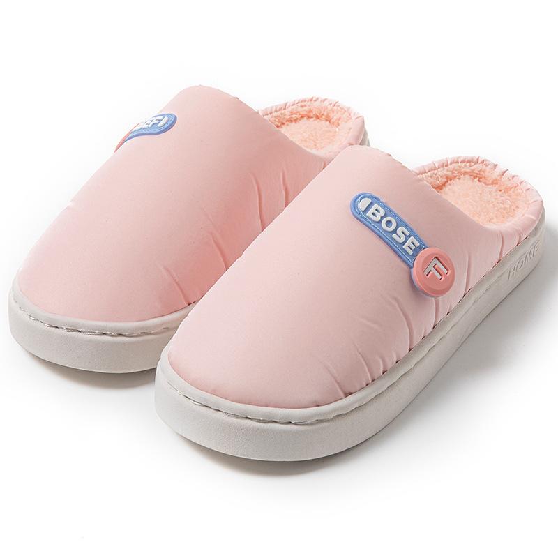 Thickened couple plush slippers autumn and winter cute cotton shoes couple home warm lightweight comfortable shoes