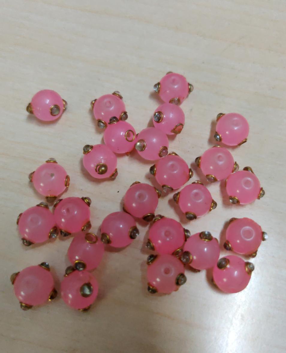 

@ Round Shape Kundan Stone Beads For DIY Jewellery Making & Rakhi 25 Pcs U121 MJ-399-60%OFF