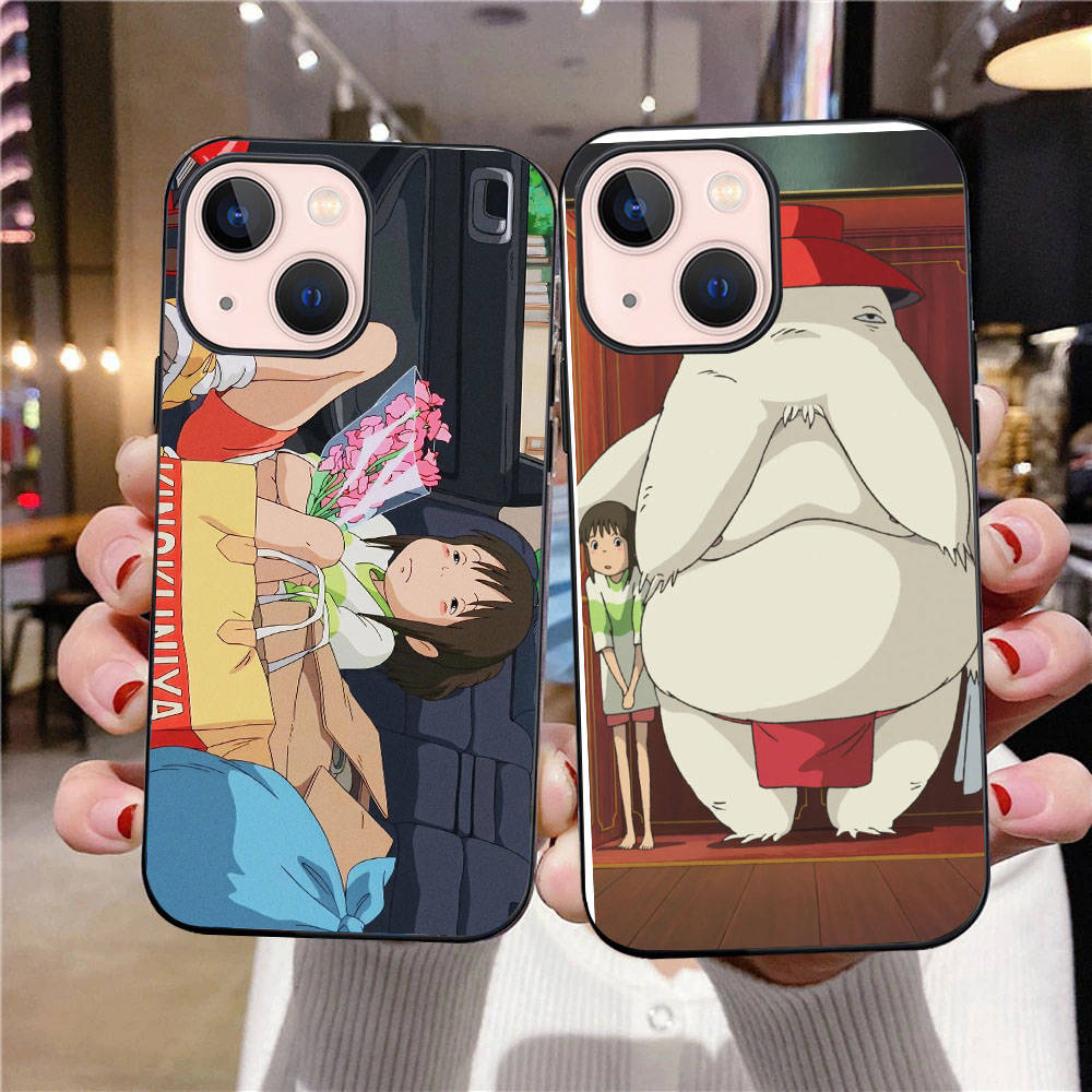 B-8 Spirited Away Black Case for Samsung S24 S23 S22 S21 S20 FE S10 Lite Ultra S7 S8 S9 Plus A05S A11 A12 A13 A15 A22 A24 A25 A32 A52 A71 5G