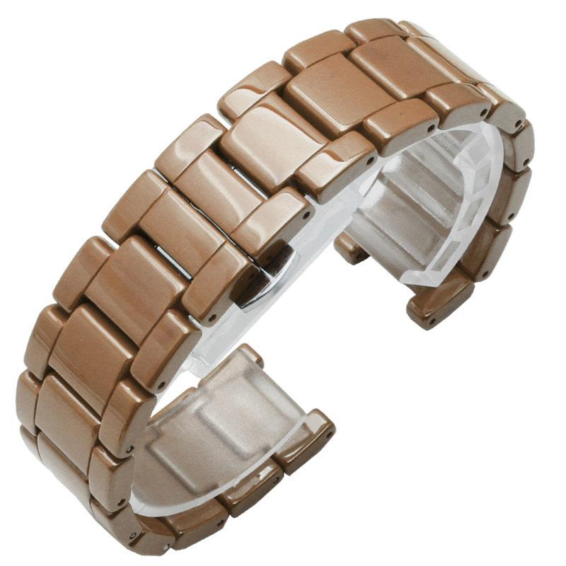 Высококачественный керамический ремешок для часов GC, керамический браслет с вырезами, модный 16X8mm коричневый