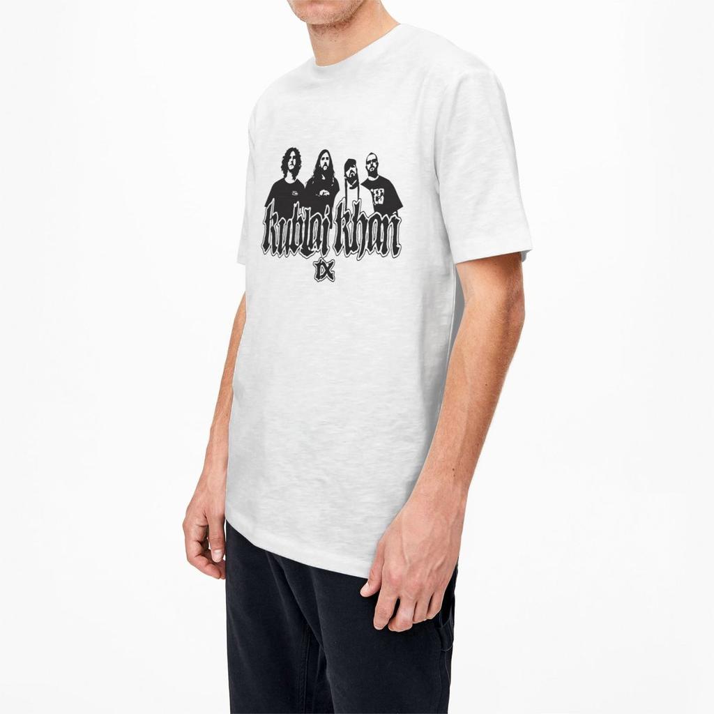 Men's Kublai Khan TX T-Shirts Music Band Pure Cotton Tees Summer Funny Short Sleeve T Shirt O-Neck Hip Hop Tee Shirt Large Size