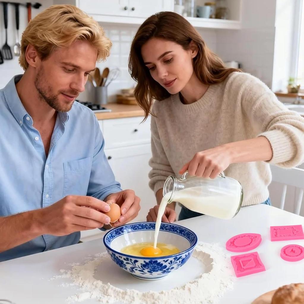 4pcs Photo Frame Silicone Molds, Pink Vintage Picture Frame Baroque Style Air Dry Clay Fondant Mold for Baking Chocolate Candy Desserts Polymer Clay