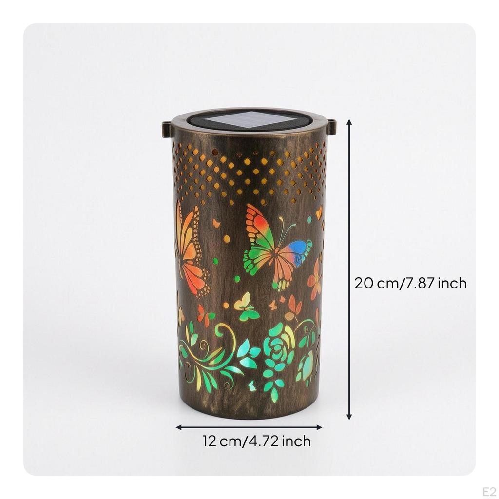 Butterfly Solar Lantern Hollowout Multicolor for Patio, Yard, Pathway 101018cm