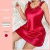 Summer Spaghetti-strap Dress, Ice Silk Nightgown, Thin and Sexy Vest, High-end Imitation Silk Plate-sized Home Wear