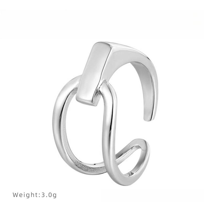 

Кольцо открытое «Холодный ветер», неровные линии, титановая сталь с гальваническим покрытием, женские простые и преувеличенные аксессуары 9