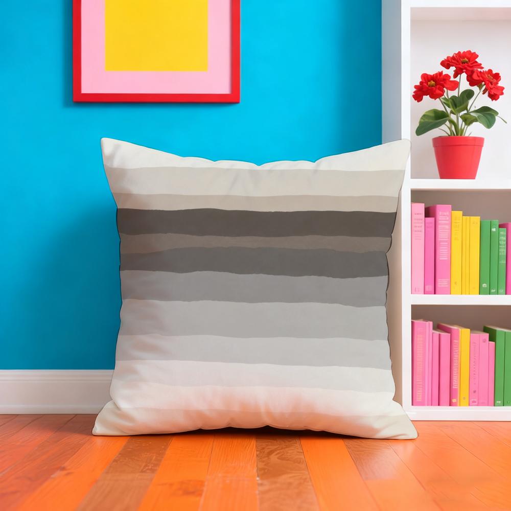 Nordic Geometric Line Coffee Color Cushion Cover Plush Fabric Soft DoubleSided Printed Sofa Warm Home Child Gift Pillow Case