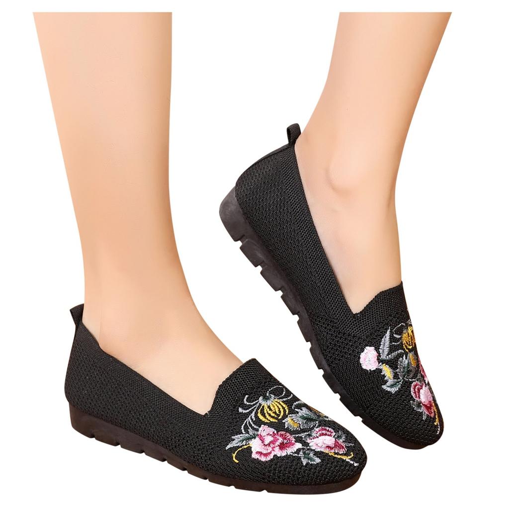 Ženy Ležérní Síťované nazouvací klínky s kulatou špičkou Prodyšné jednoduché boty Hrachová obuv