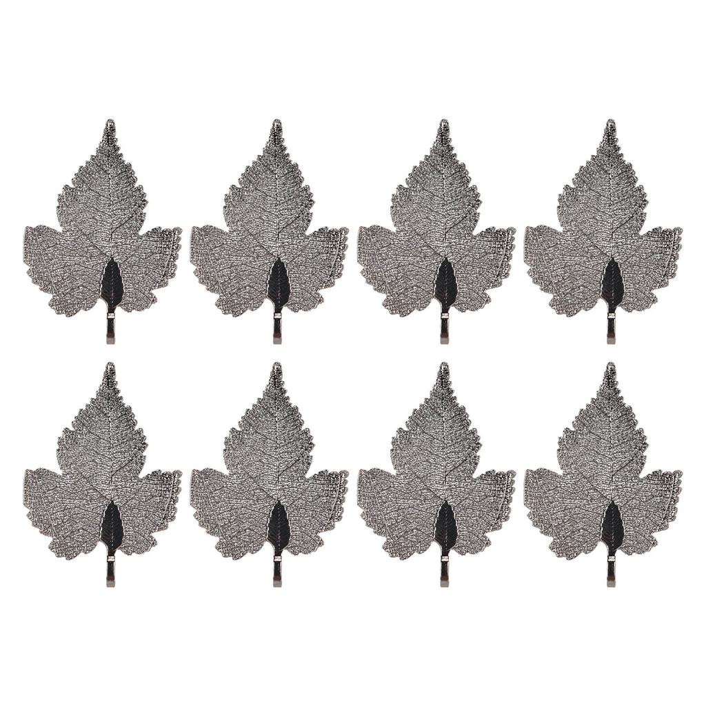 8pcs Maple Leaf Pendant DIY Handcraft Electroplating Leaf Jewelry Pendant for Earrings Necklaces Anklets Silver Black