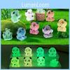 Adorable Resin Luminous Panda Figurines For Garden Decor In 7 Vivid Colors