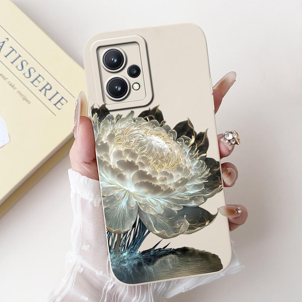 

For Realme 9 4G Case RMX3521 Silicone Cute Cat Fashion Butterfly Flower Love Painted Shockproof Cover For Realme 9 4G Phone Case Realme 9 4G