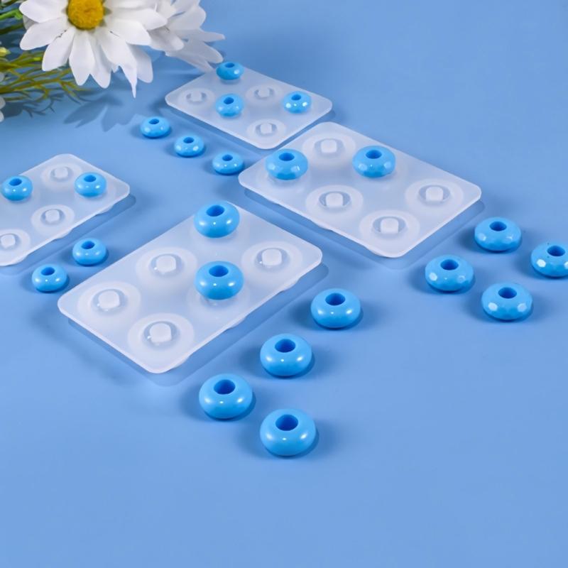 Resin Beads Molds with Hole Silicone Resin Epoxy Molds for Cabochon Gemstone Pendant Earrings Jewelry Casting Molds