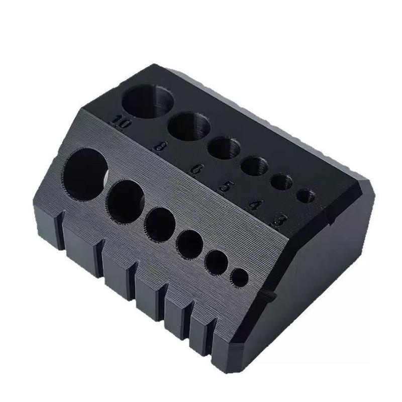 Green Plastic Drill Bit Storage Holder With Clear Size Markings Perfect For Diy Garage Workshop Woodworking Uses
