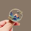 Enamel Peak Brooch Women Trend Elegant Mountain Brooch Pins Cardigan Suit Accessories Badge Party Wedding Gift