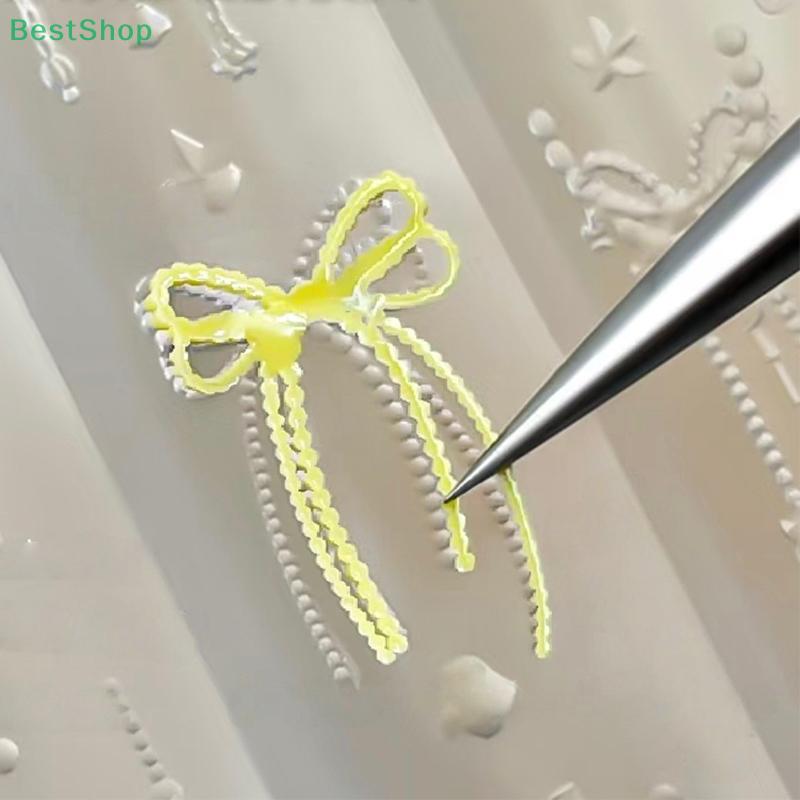 3D Silicone Nail Art Mold Bowknot Bead Chain Design Template DIY Manicure Decorations
