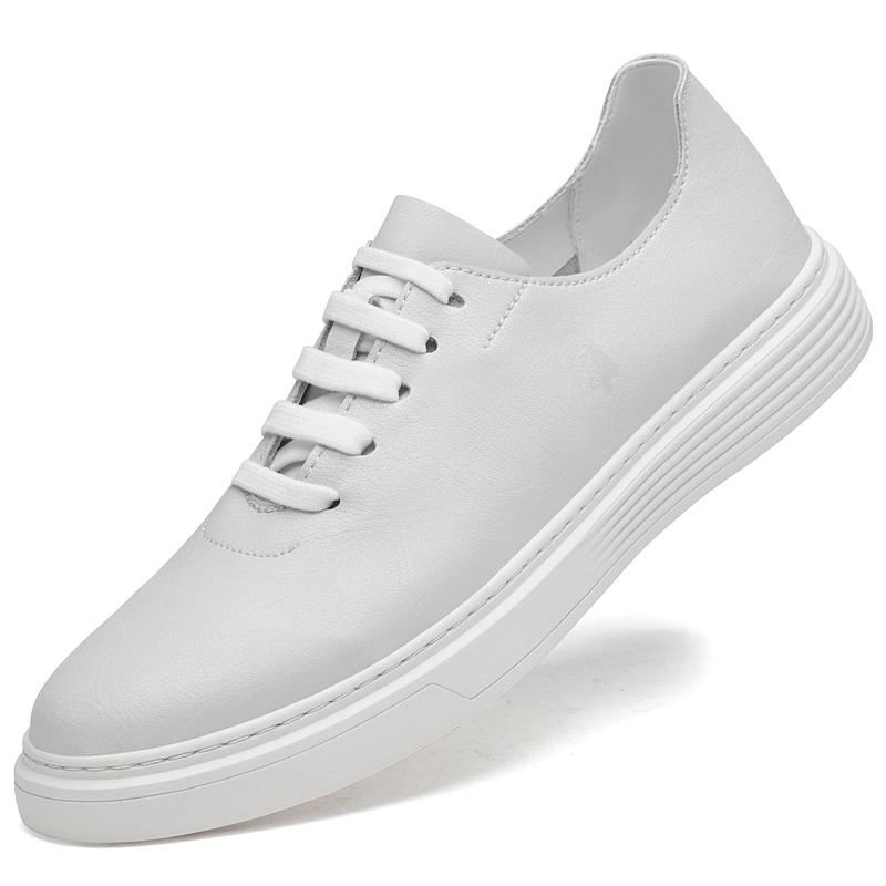 White Fashion Men's Casual Shoes Genuine Leather Mens Slip-on Outdoor Loafers Moccasins Men Light Comfortable Driving Flats
