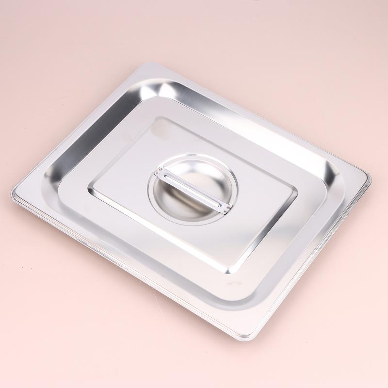 Stainless Steel 1/9 1/6 1/4 1/3 1/2 1/1 Food Pan Lid Steam Table Pan Covers Notched Lids With Handle Lock Heat