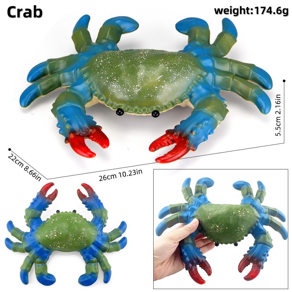 Simulated Marine animal model crab lobster starfish turtle underwater world Marine life Children's educational toy modelset toy