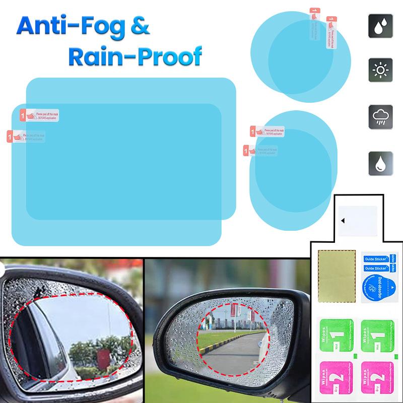 Car side rearview mirror PET+nano waterproof and anti fog film rainproof sticker with clear vision in rainy days universal set
