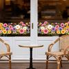 Bunte Gänseblümchen Statisch Haftende Fensteraufkleber PVC Glänzend Abnehmbar für Schaufenster Heimdekoration Kunst