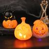 Portable LED Spooky Ornament Halloween Night Light, Flameless Pumpkin Lamp, Decorative Light Atmosphere for Holiday Party Home Decor Safe Candle
