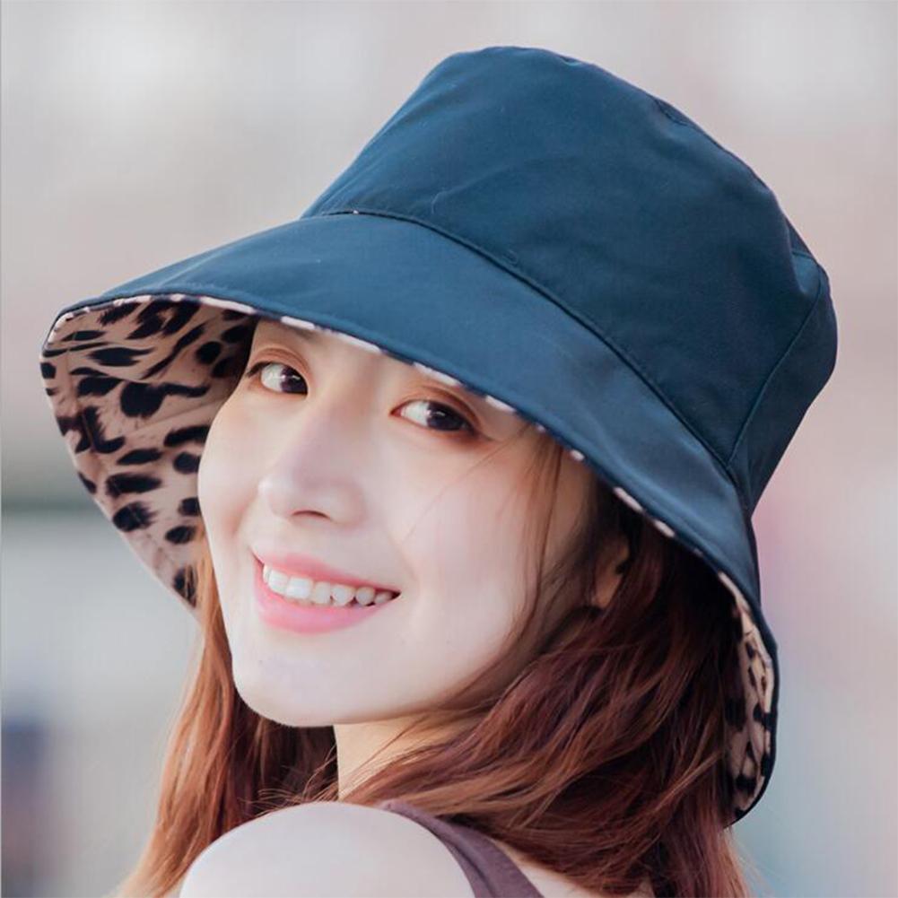 Summer Leopard Printing Double Sided Sunscreen Bucket Hat