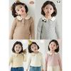 YouYou Girl's Embroidered Turn-down Collar Long Sleeve Top
