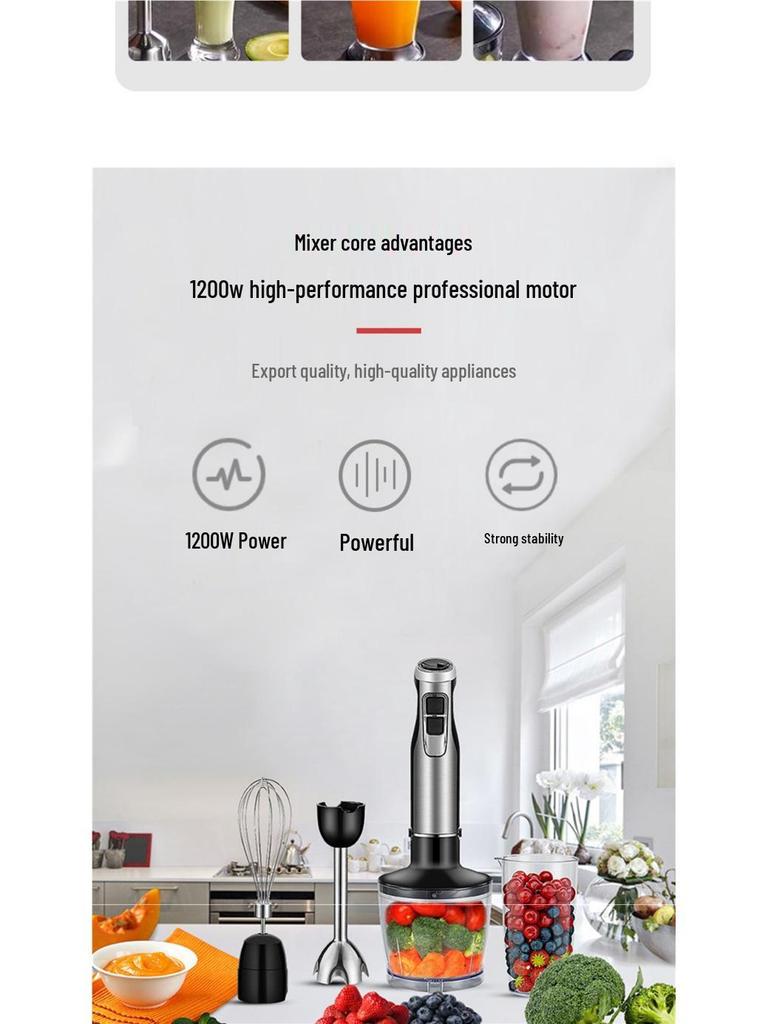 German Handheld Immersion Blender Mixer, Homogenizer for Baking, Glaze, Mousse, Commercial Multifunctional Basque.