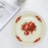 Dinner Plate Porcelain Large Capacity Floral Pattern Graceful Appetizer Food Serving Enamel Dish Kitchen Supplies